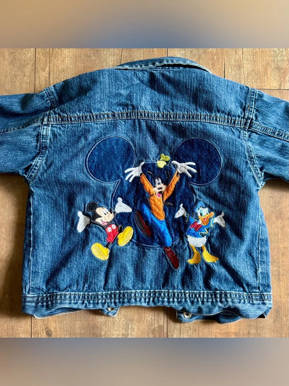 Vintage 90’s Disney Store Mickey Mouse Clubhouse Embroidered Jean Jack Size 2T
